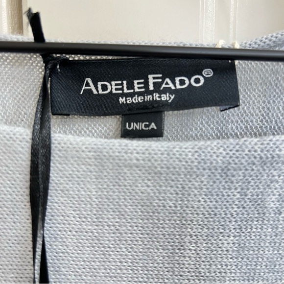 Adele Fado Womens Italian Wool Poncho in Gray & Turquoise, One Size NWT - Picture 4 of 7